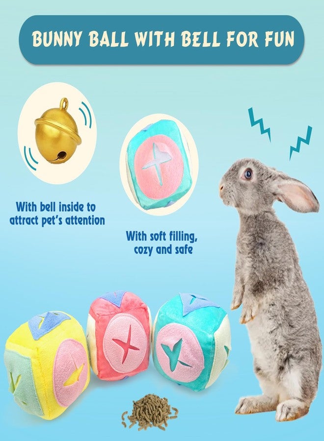 Mooydee Large Rabbit Foraging Toy with Bell, Washable Snuffle Ball for Rabbits Toys Interactive Puzzle Bunny Toy Treat Dispenser Encourage Natural Foraging Skills Slow Feeder for Small Animals - Blue - Image 4